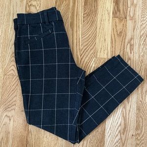 Gap Signature Skinny Ankle Pants, Size 2, Dark Blue/Gray w. White Stripe